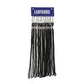 Sportime Braided Nylon Lanyards with Clip, Black, 20 Inch, 12PK 121474